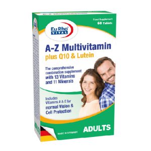 مولتی ویتامین A-Z پلاس کیوتن و لوتئین یورو ویتال